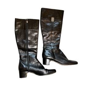 BRIGHTON TORCH GWEN BOOTS designer fashion leather boots size Medium 10 Black
